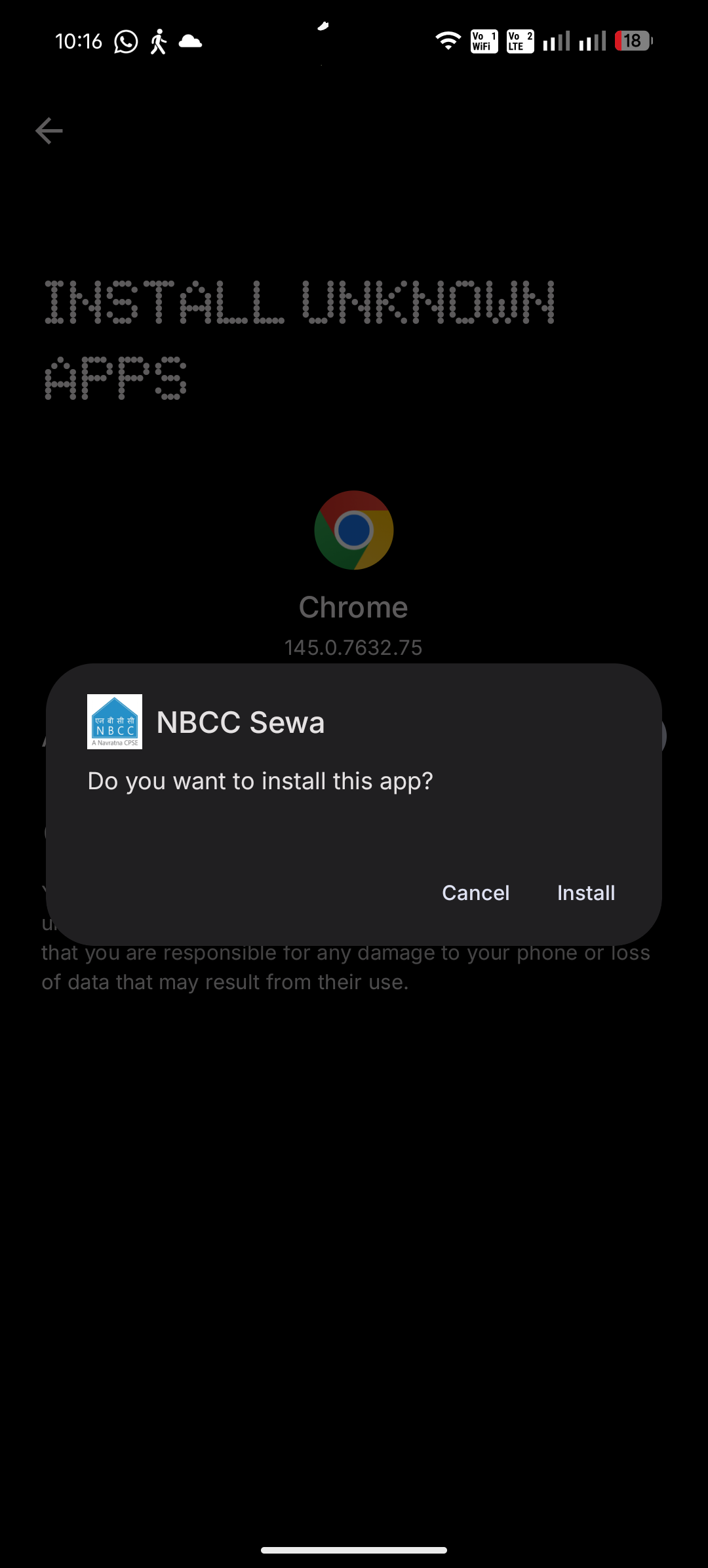 Install Dialog